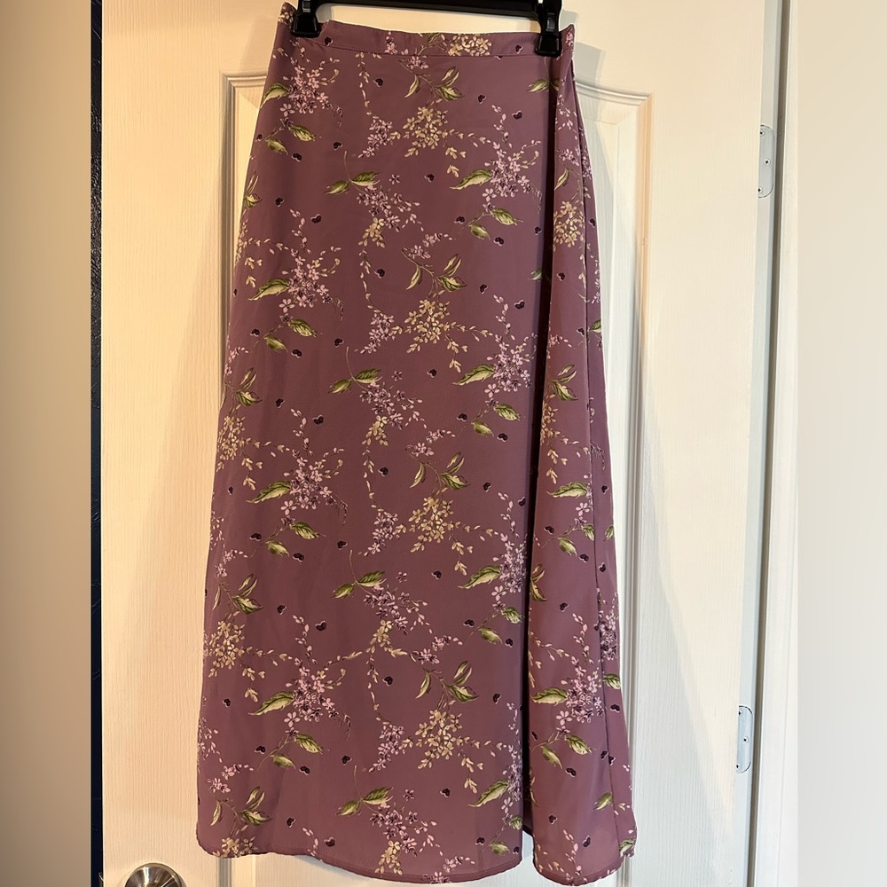 Purple floral maxi vintage skirt